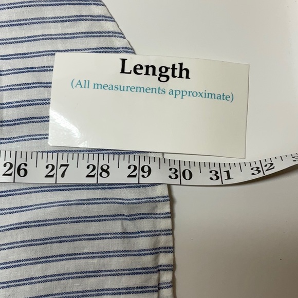 Tommy Bahama Linen Stripe Button Down Shirt XL White Blue - Picture 9 of 11